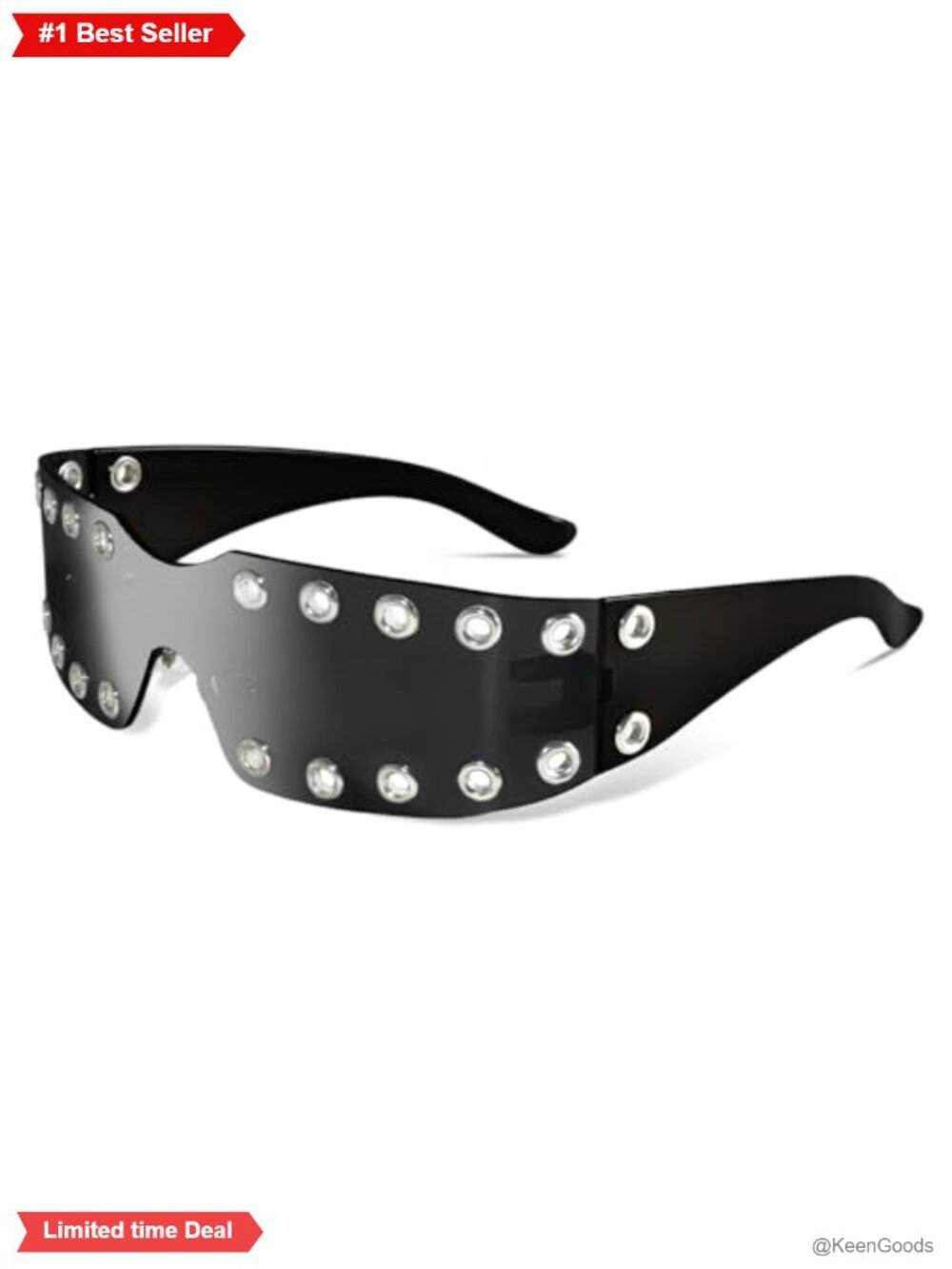 Unisex Y2K Rave Grommet Sunglasses Futuristic Wrap Around UV400